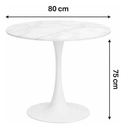 Mesa Redonda Tulip Mesa Cocina Comedor 80x75cm Mesa Living