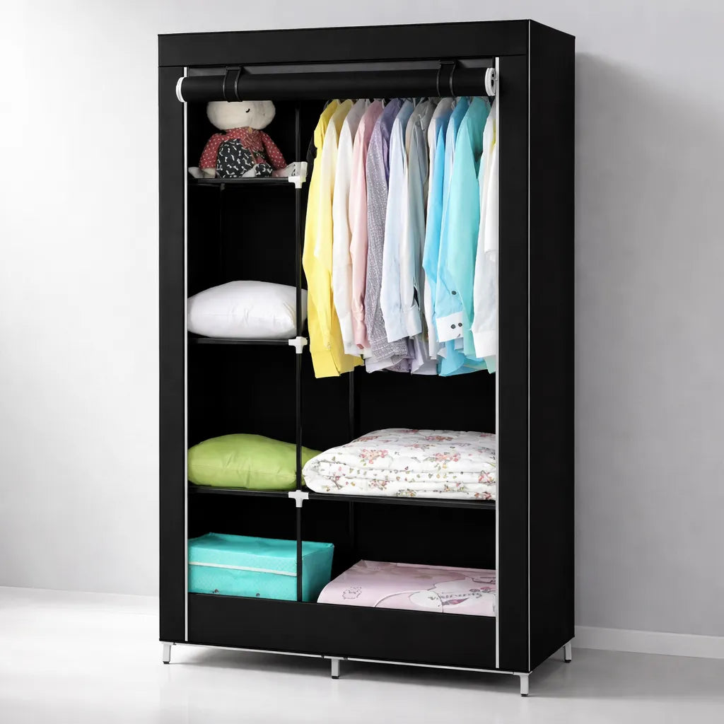 Closet Organizador Armario Tela Compartimiento 6 Anaqueles Gris