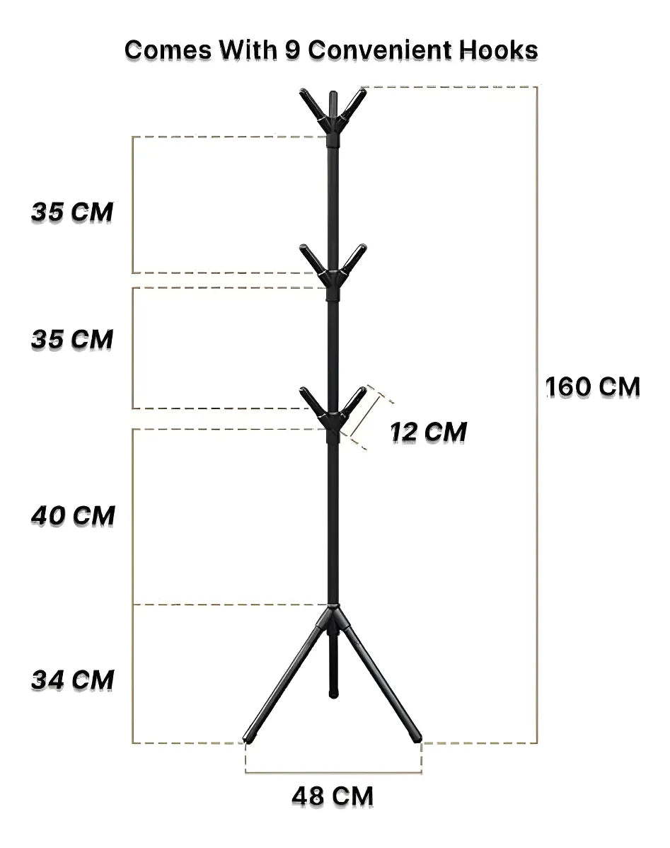 Perchero Organizador 9 Colgador Ropa Sombreros Bolso 160cm