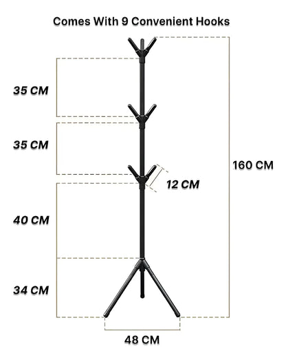 Perchero Organizador 9 Colgador Ropa Sombreros Bolso 160cm
