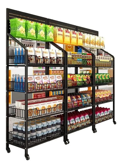 Exhibidor Metalico 4 Niveles Estanteria Minimarket 146x60cm