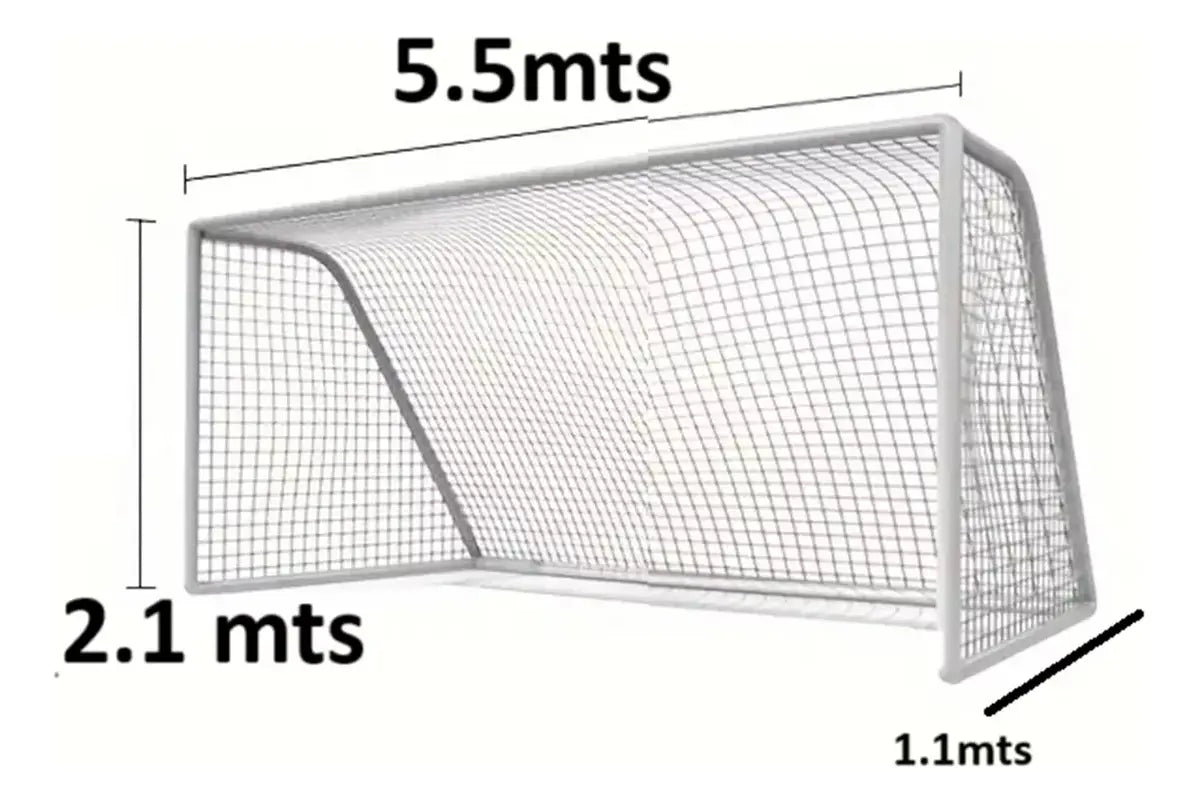 2 Mallas Futbol 7 Malla Gruesa Red Arco Futbolito 5.5x2.1mt