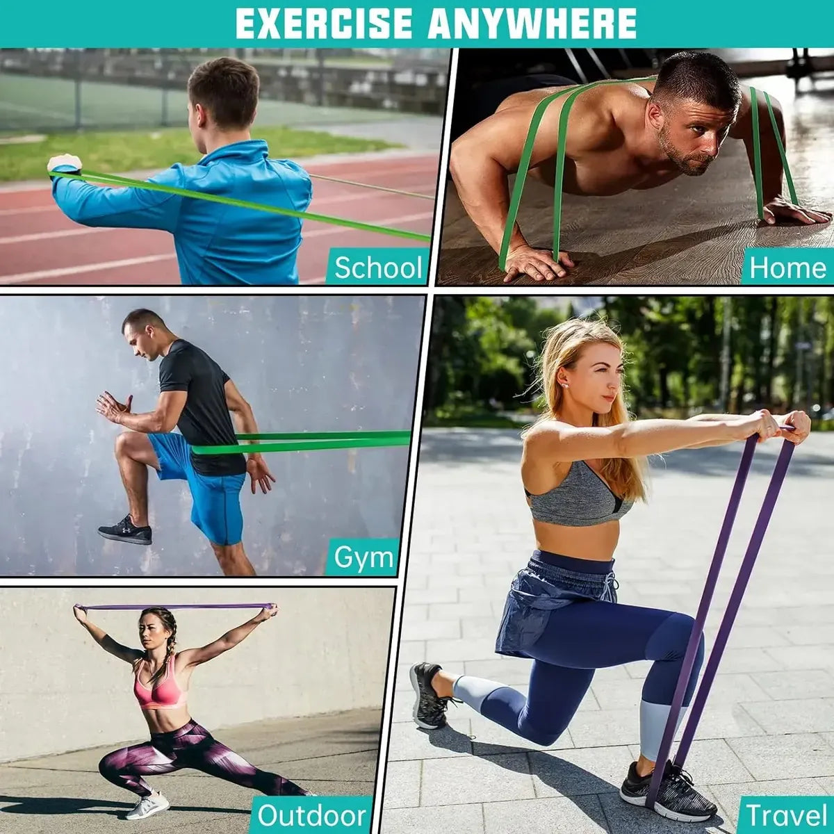 X5 Power Bands Bandas Elasticas Resistencia Gym Fitness