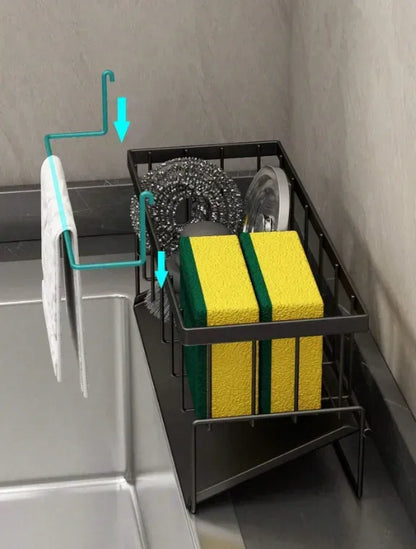Organizador Lavaplatos Escurridor Porta Esponja De Metal