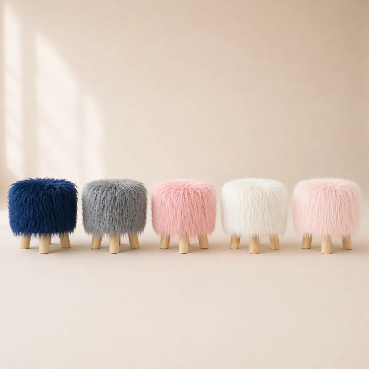 Puff Para Living Sillon Puff Peludo Pouf Peludos 30x30cm