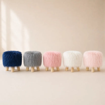 Puff Para Living Sillon Puff Peludo Pouf Peludos 30x30cm