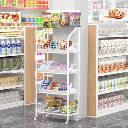 Exhibidor Metalico 4 Niveles Estanteria Minimarket 146x60cm
