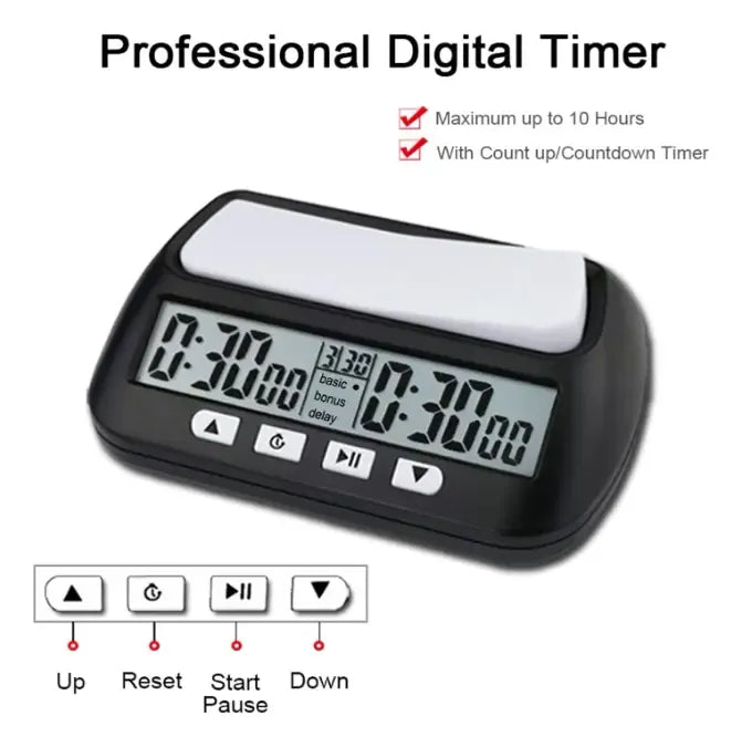 Reloj De Ajedrez Digital Con Temporizador Profesional Torneo