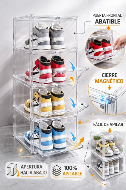 Caja Organizadora De Zapatos Zapatera Acrilica Apilable