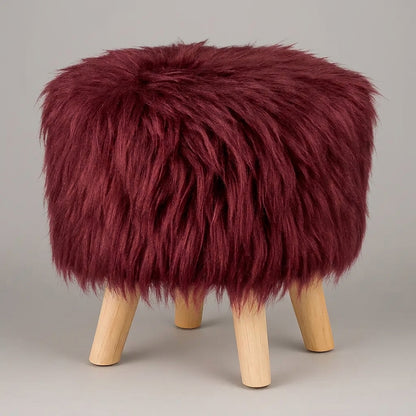 Taburete Puff Para Living Sillon Mini Puff Peludo 30x30cm