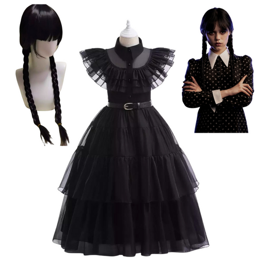 Disfraz Vestido Merlina Disfraz Merlina Addams Disfraz Niñas Halloween