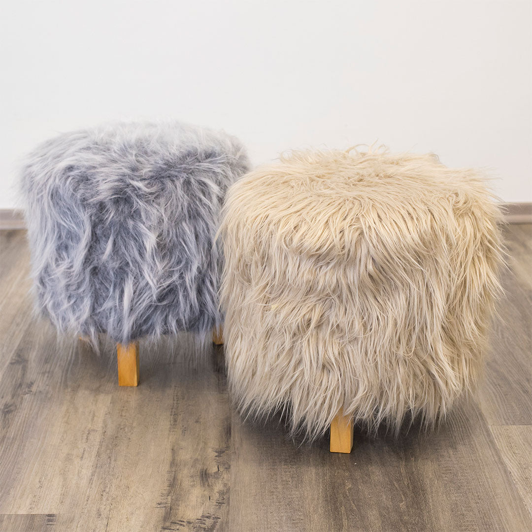 Puff Para Living Sillon Puff Peludo Pouf Peludos 30x30cm