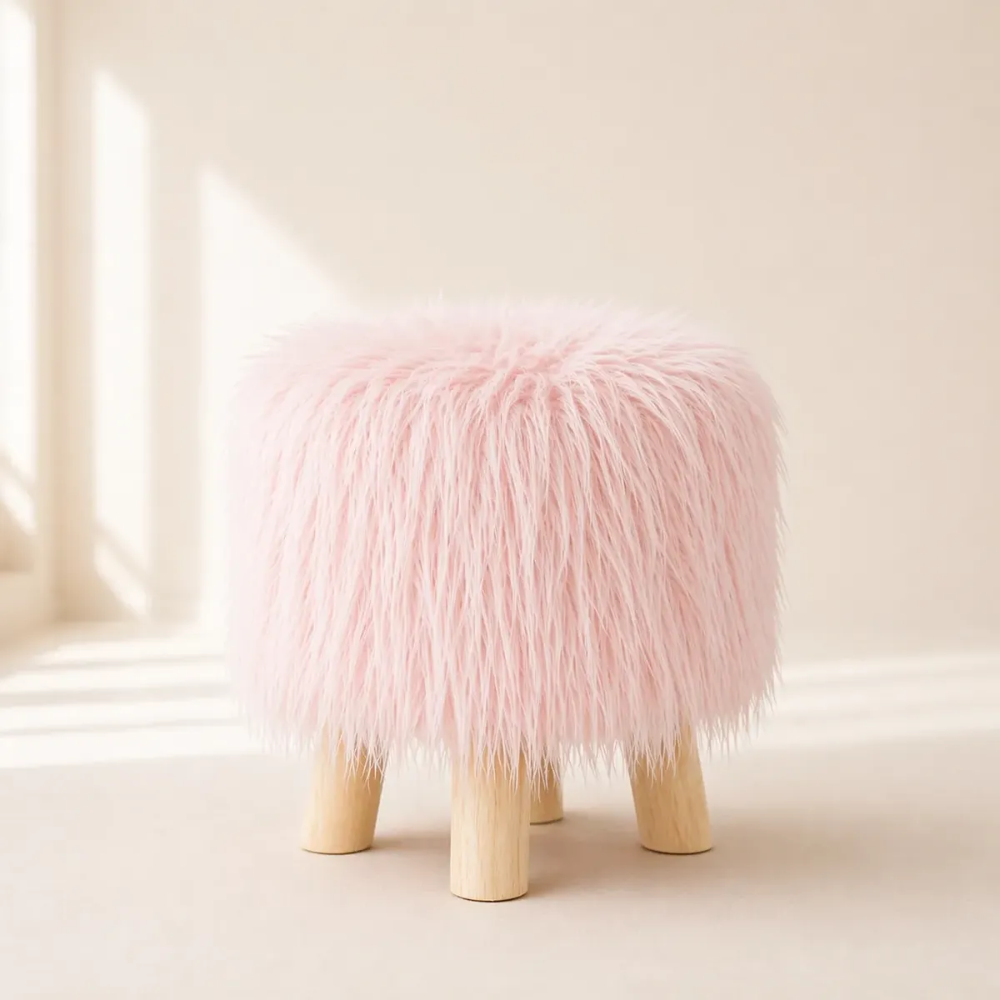 Puff Para Living Sillon Puff Peludo Pouf Peludos 30x30cm