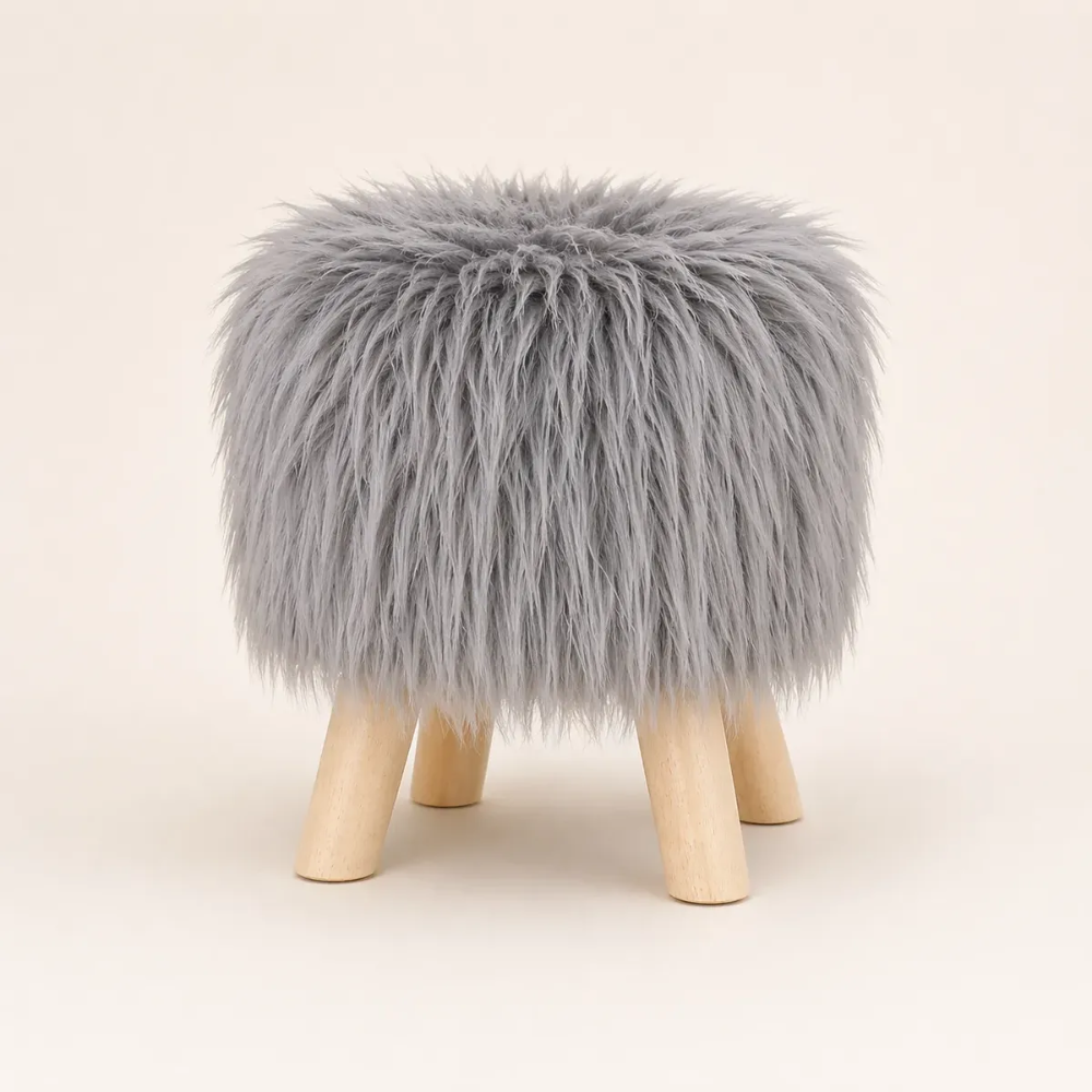 Puff Para Living Sillon Puff Peludo Pouf Peludos 30x30cm