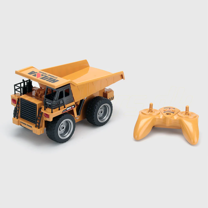 Camion volquete de juguete a control remoto escala 1/18 4WD Cabina de metal RC Camión de construcción 2.4G Camión volquete RC Vehículo de juguete de construcción de 6 canales con luz LED