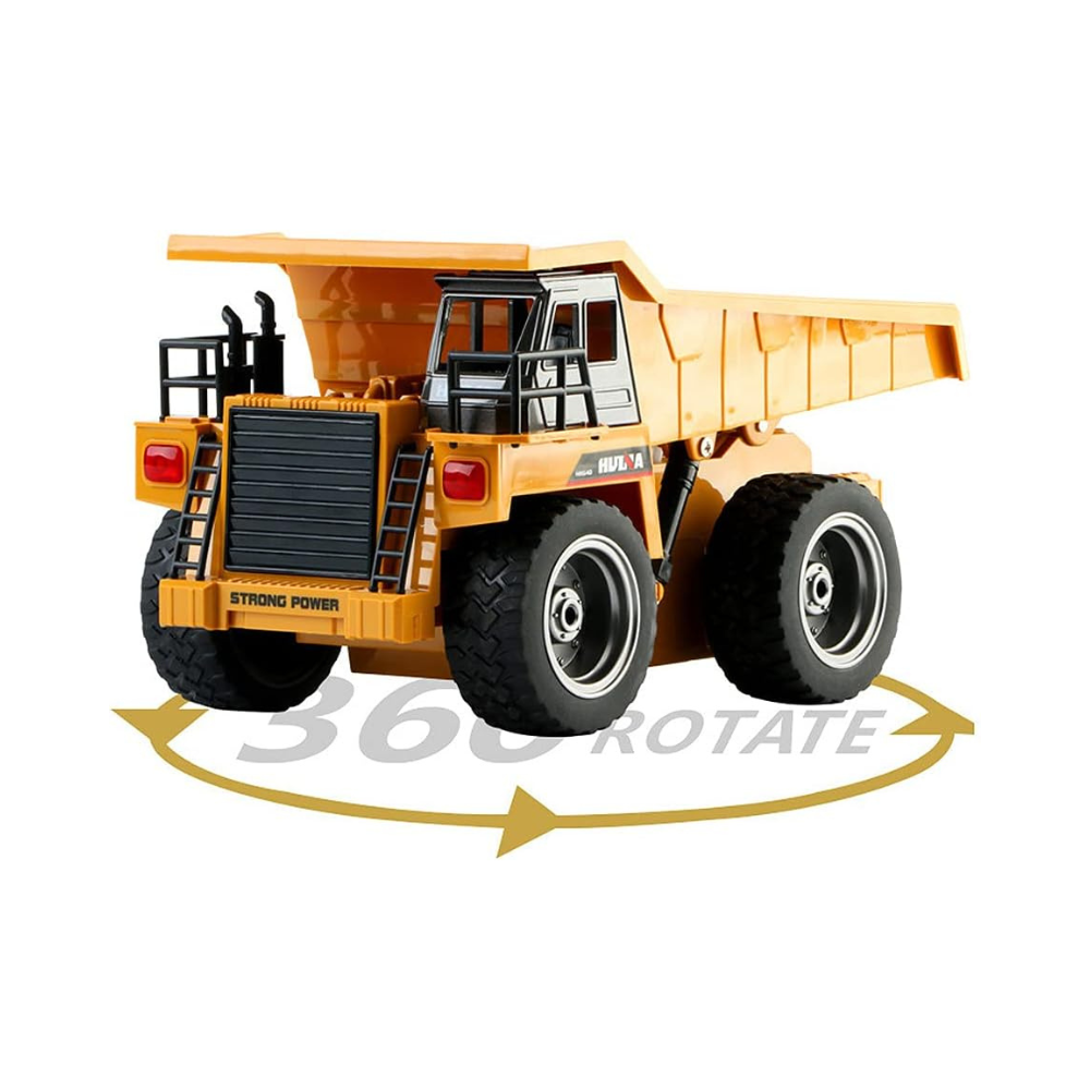 Camion volquete de juguete a control remoto escala 1/18 4WD Cabina de metal RC Camión de construcción 2.4G Camión volquete RC Vehículo de juguete de construcción de 6 canales con luz LED