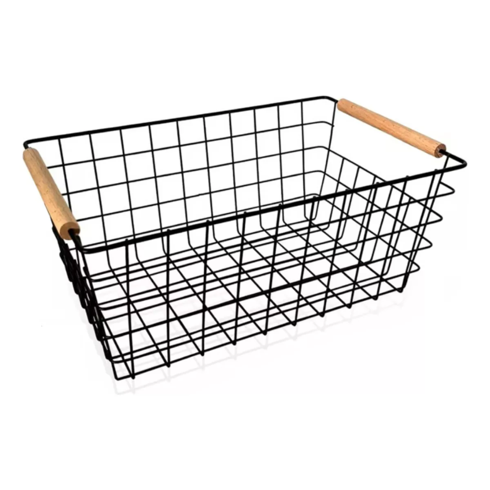 Cesta Canasta Rejilla Metal 28x22x12cm Almacena Organizador