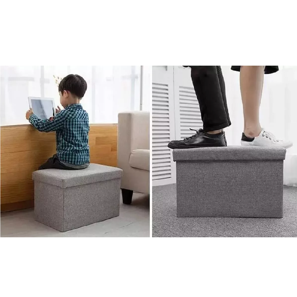 Puff Organizador Banqueta Baul Sofa Puff Asiento 49x30cm