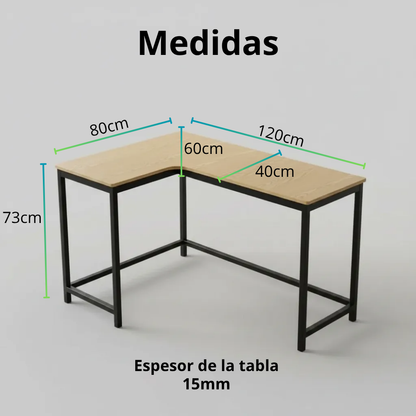 Escritorio Mesa Escritorio Oficina Forma L 120x40cm X15mm
