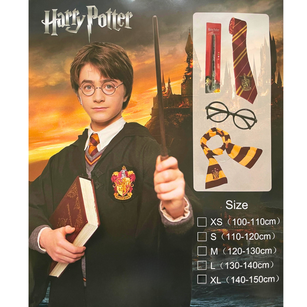 Disfraz De Harry Potter Tunica Lentes Varita Para Niños Y Jovenes