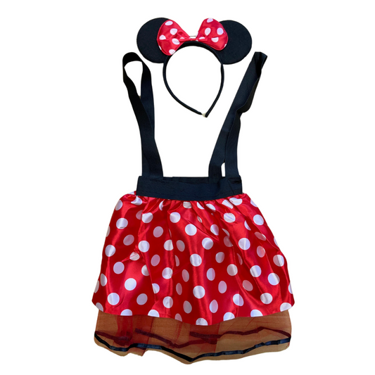 Disfraz Falda Tutu Minnie Mouse Con Tirantes (talla De 2 A 5 Años)