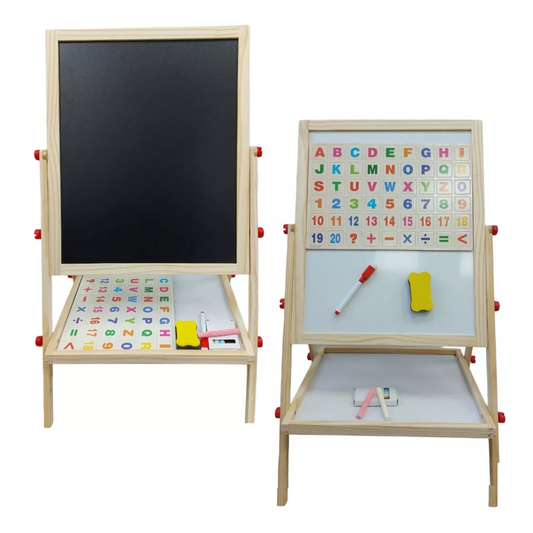 2-1 Pizarras Para Niños Pizarra Negra Pizarron Blanco 65x37x34cm