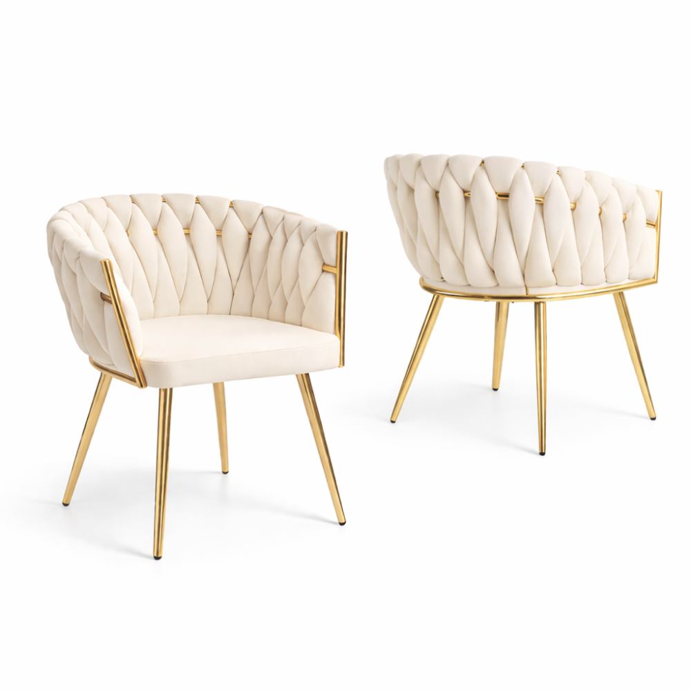 Sillon De Terciopelo Patas De Metal Moderna Tejido Elegante