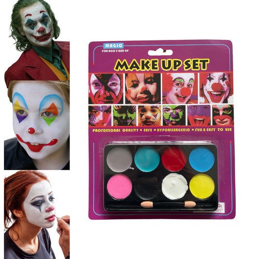 Set Pintura Maquillaje Cara Cuerpo Colores Hallowen Fiestas