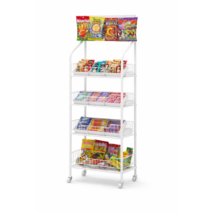 Exhibidor Metalico 4 Niveles Estanteria Minimarket 146x60cm