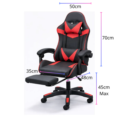 Silla Gamer Reclinable Ergonomica Con Reposapies Escritorio