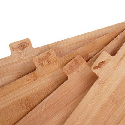 Set 4 Tablas De Cortar De Cocina Bambu Tabla Picar Alimentos