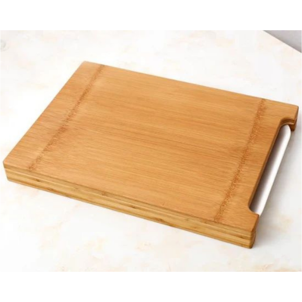 Tabla Para Cortar Con Recipiente Bandeja Bambu Cocina