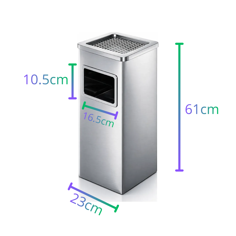 Basurero Metalico 20l Cubo Cenicero Tacho Acero Inoxidable